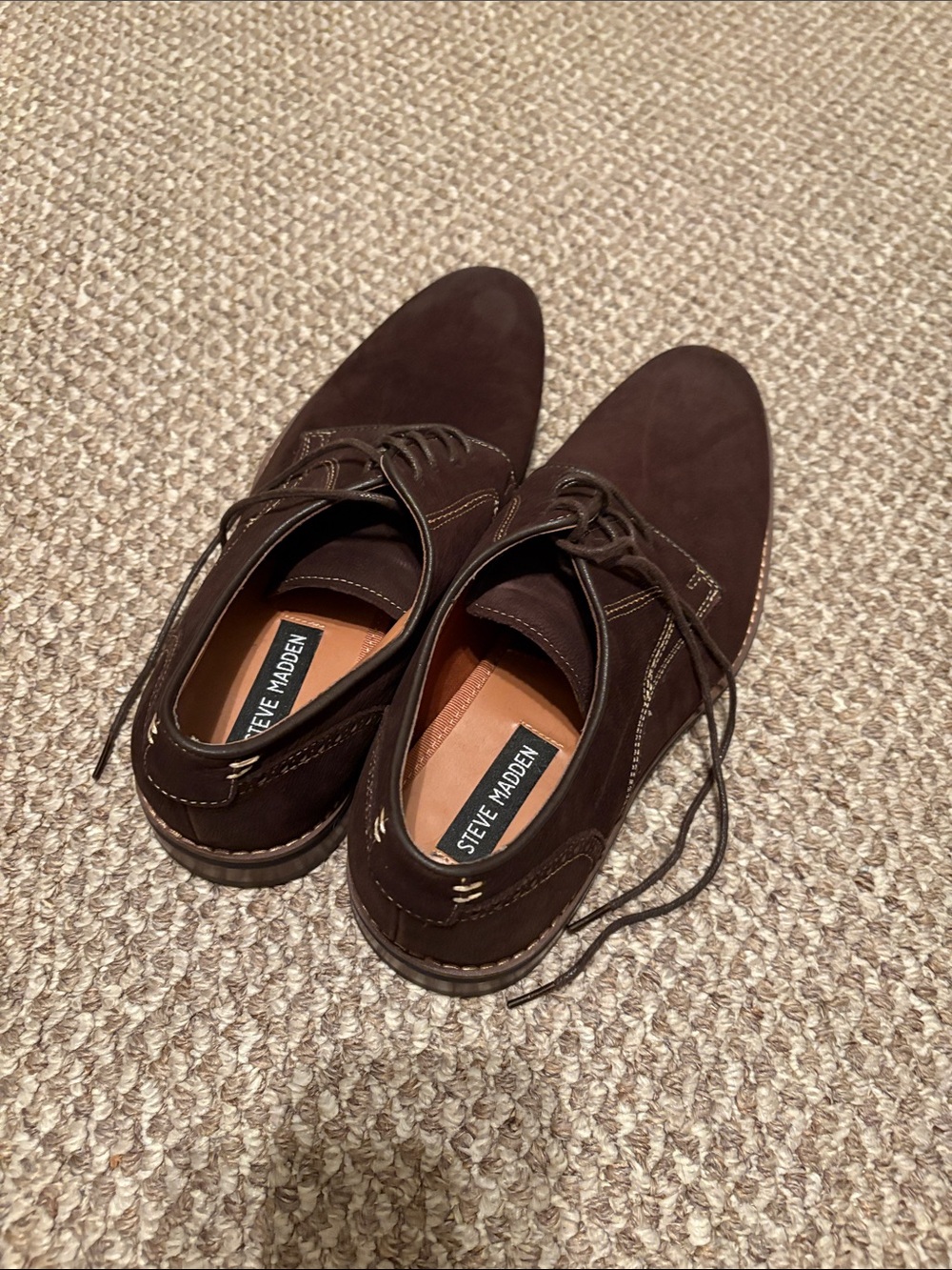 Steve Madden Brown Suede Lace-Up Derby Shoes